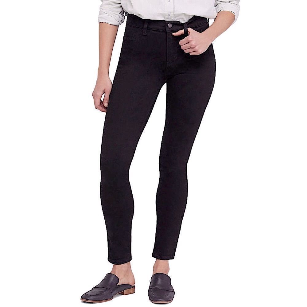 We The Free by Free People Long and Lean High Waist Denim Leggings in Black